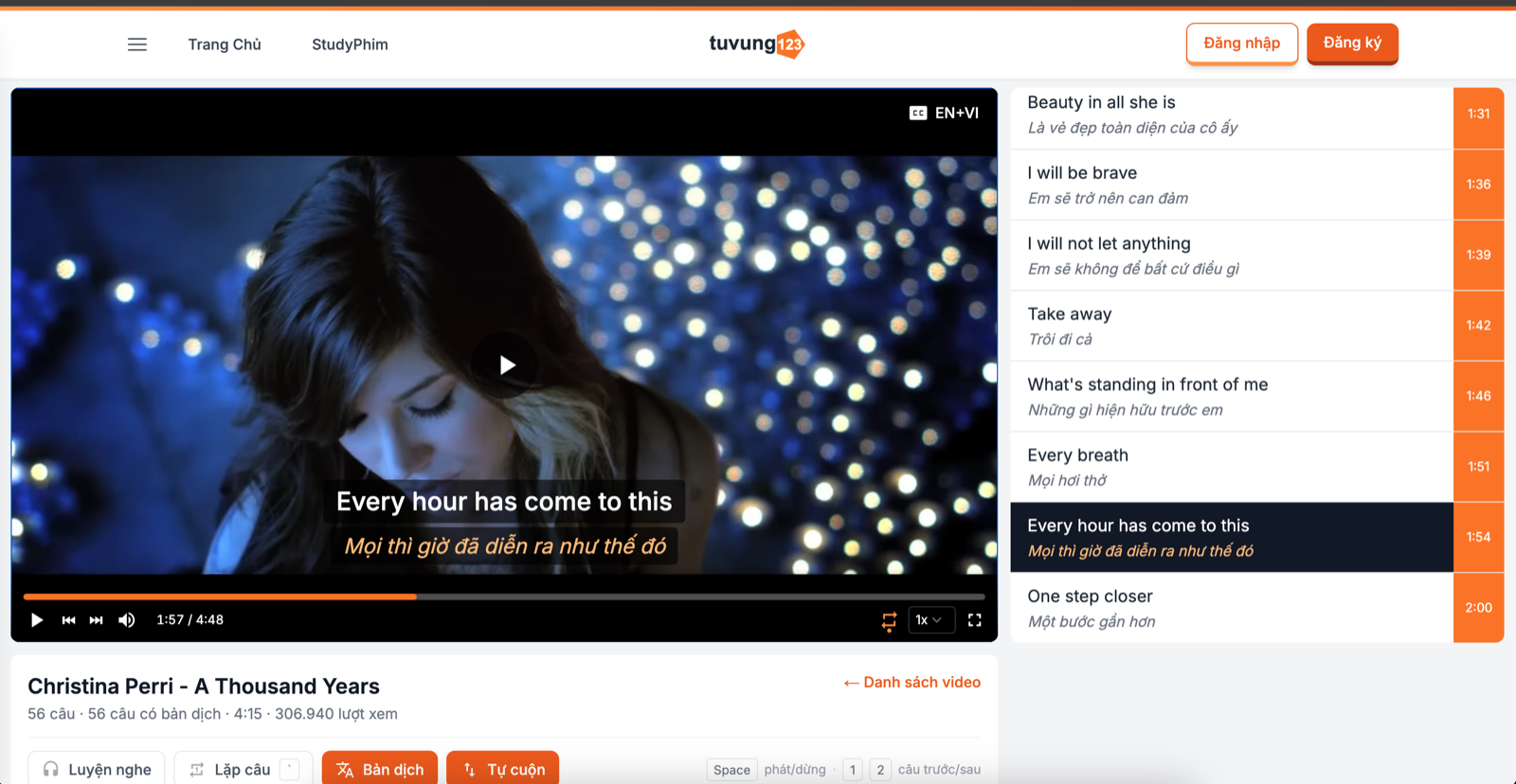 Bảng phụ đề song ngữ Anh - Việt hiện bên cạnh trình phát Netflix