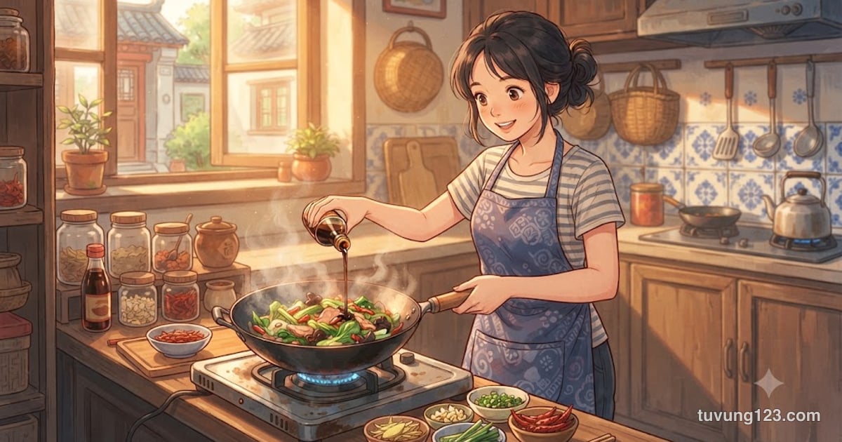 Từ vựng tiếng Trung nhà bếp: gia vị, dụng cụ bếp và cách nấu