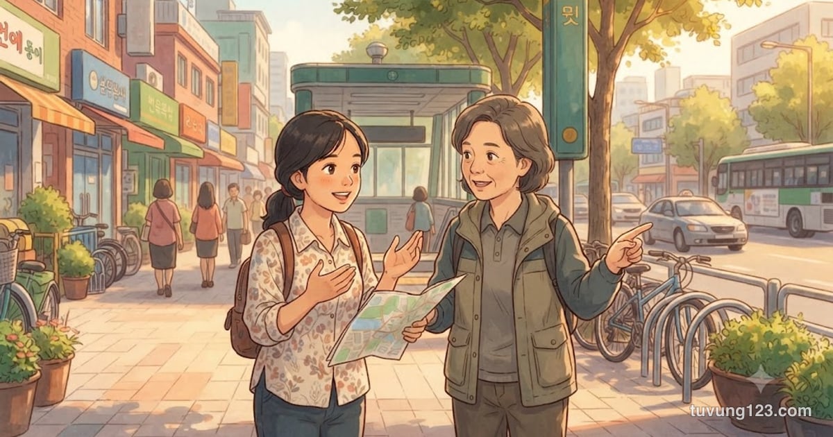 Từ vựng tiếng Hàn chỉ vị trí, địa điểm và phương hướng