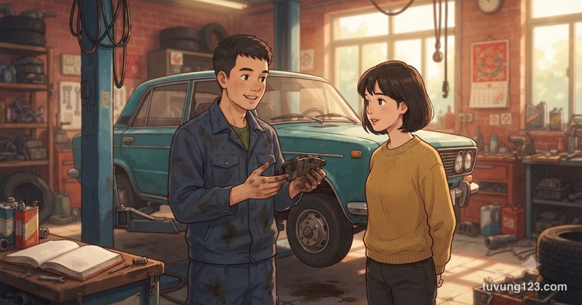 Từ vựng tiếng Trung ô tô, xe máy: phụ tùng và câu giao tiếp ở garage